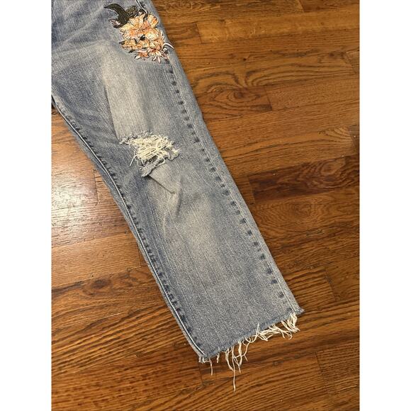Juicy Jeans By Juicy Couture Women’s 29 Blue Distressed Flowers - Picture 5 of 16